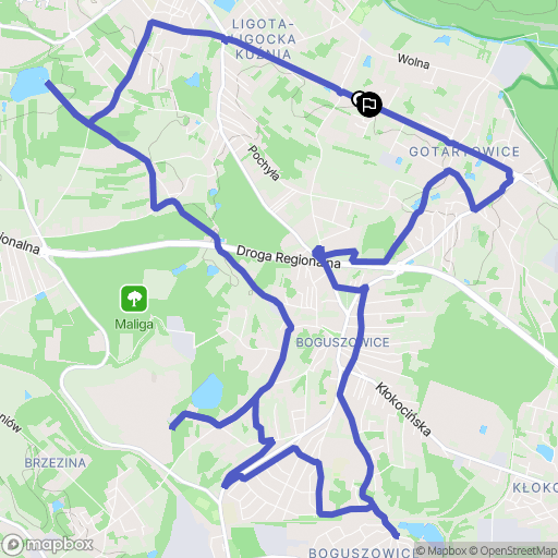 Rybnik: mapa trasy - Poland