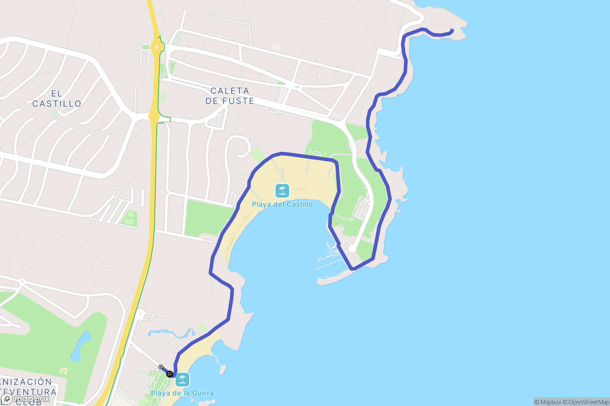 Antigua : carte du parcours de randonnée - Spain
