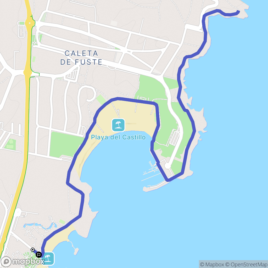 Antigua : carte du parcours de randonnée - Spain