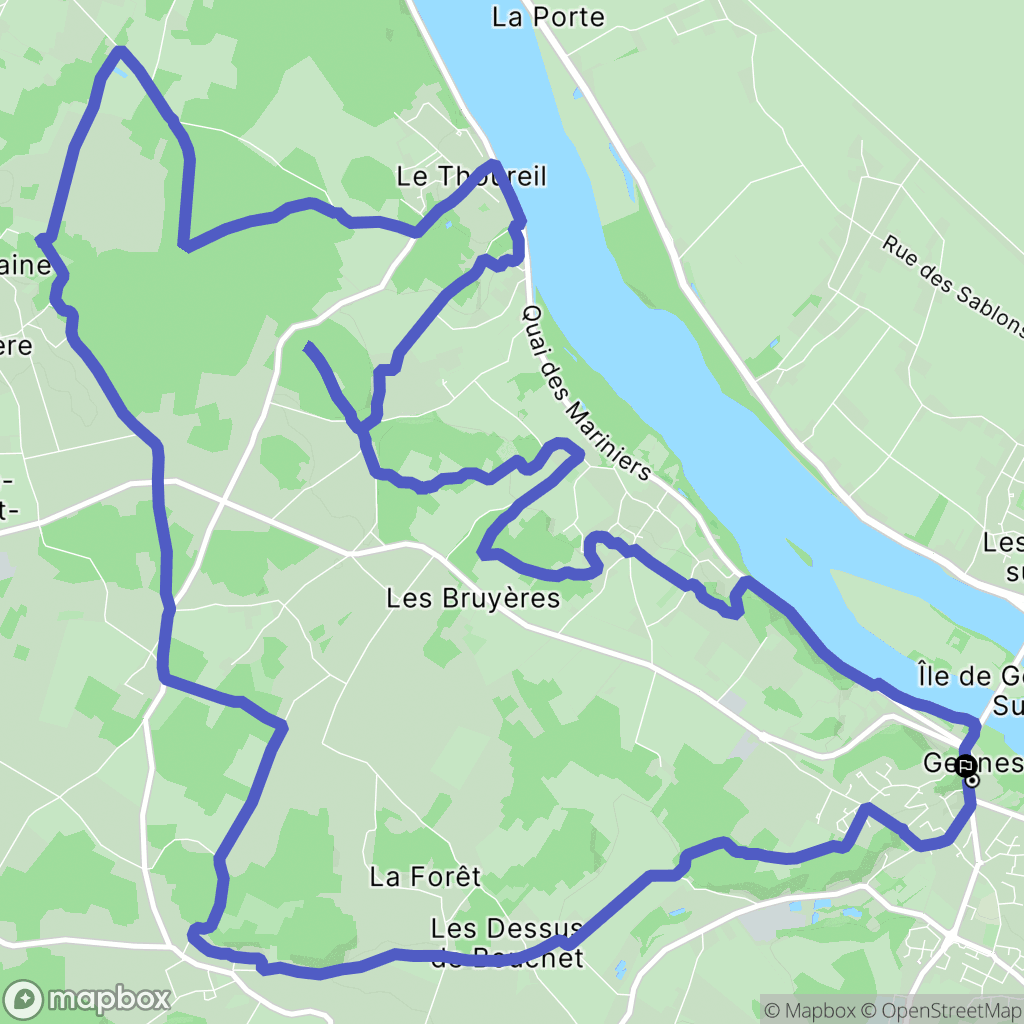 Gennes-Val-de-Loire : carte du parcours de randonnée - France