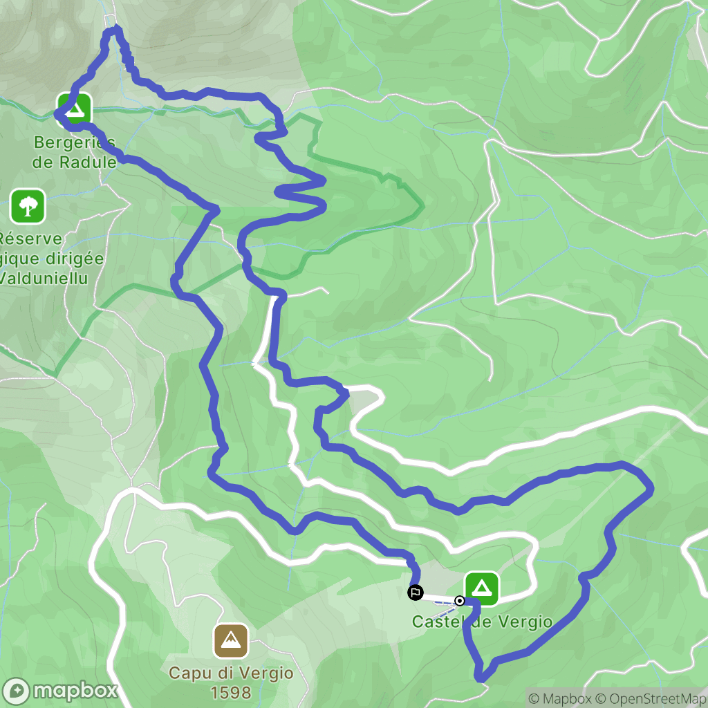 Albertacce : carte du parcours de randonnée - France