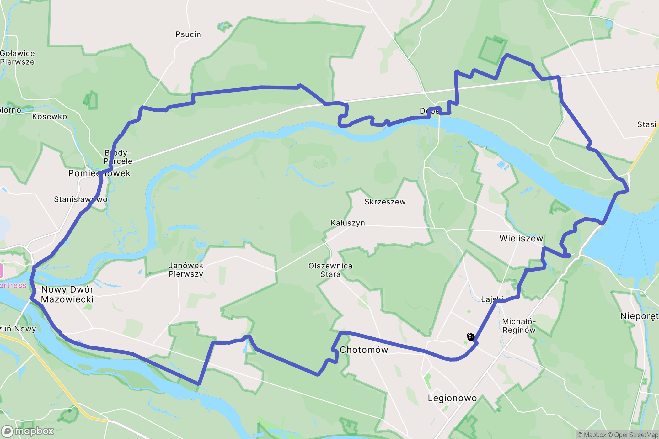 Legionowo: mapa trasy - Poland