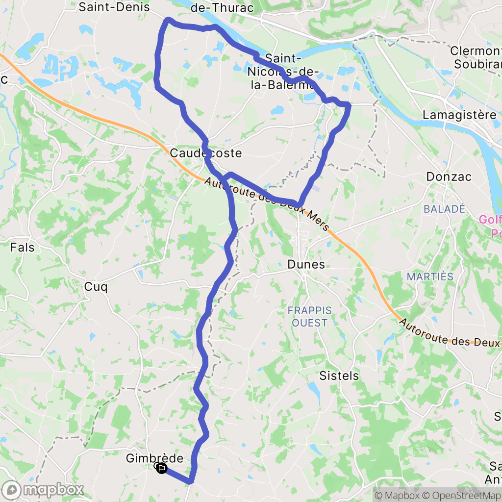 Gimbrède : carte du parcours de randonnée - France