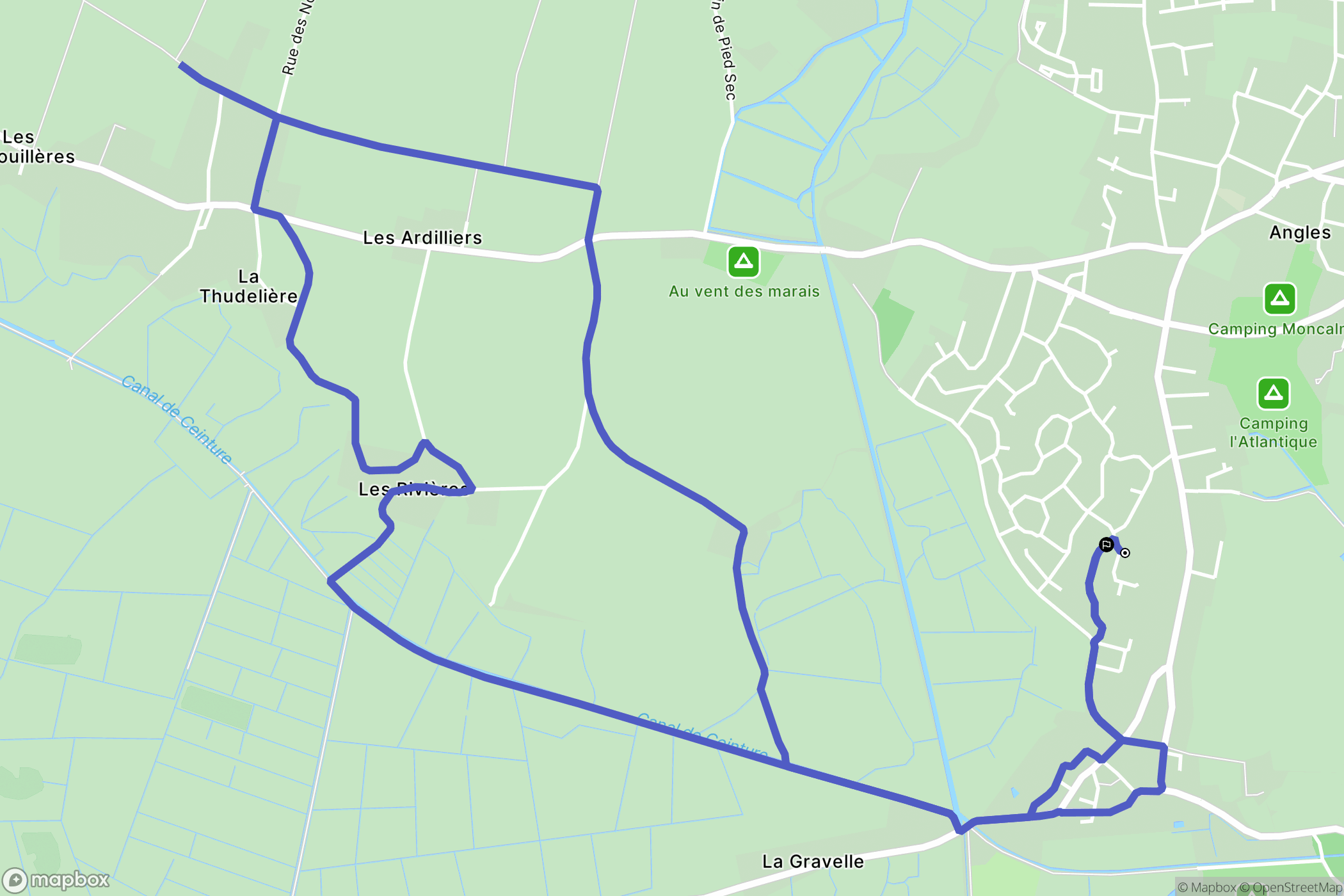 Angles : carte du parcours de randonnée - France