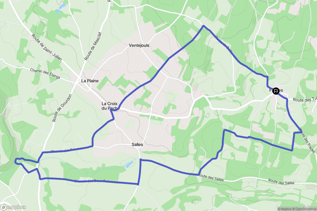 Fajoles : carte du parcours de randonnée - France