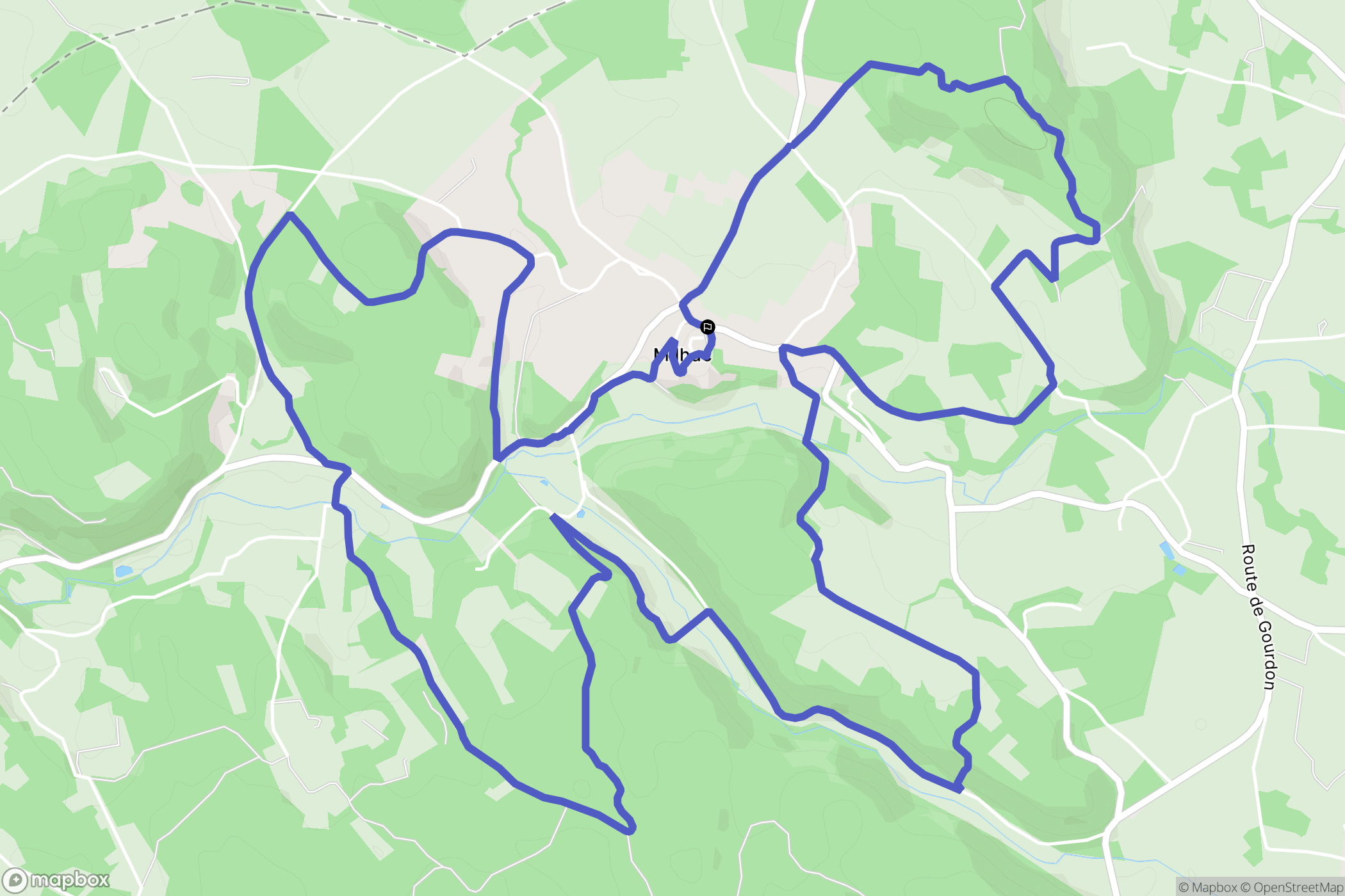 Milhac : carte du parcours de randonnée - France