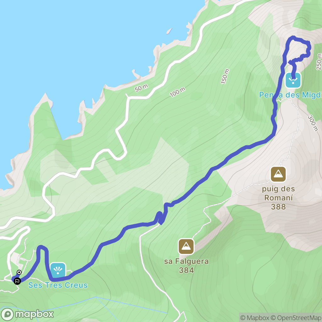 Alcudia : carte du parcours de randonnée - Spain