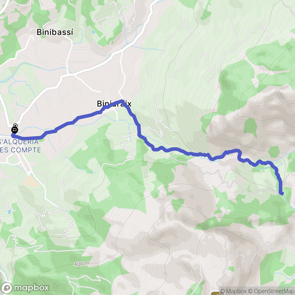 Sóller : carte du parcours de randonnée - Spain