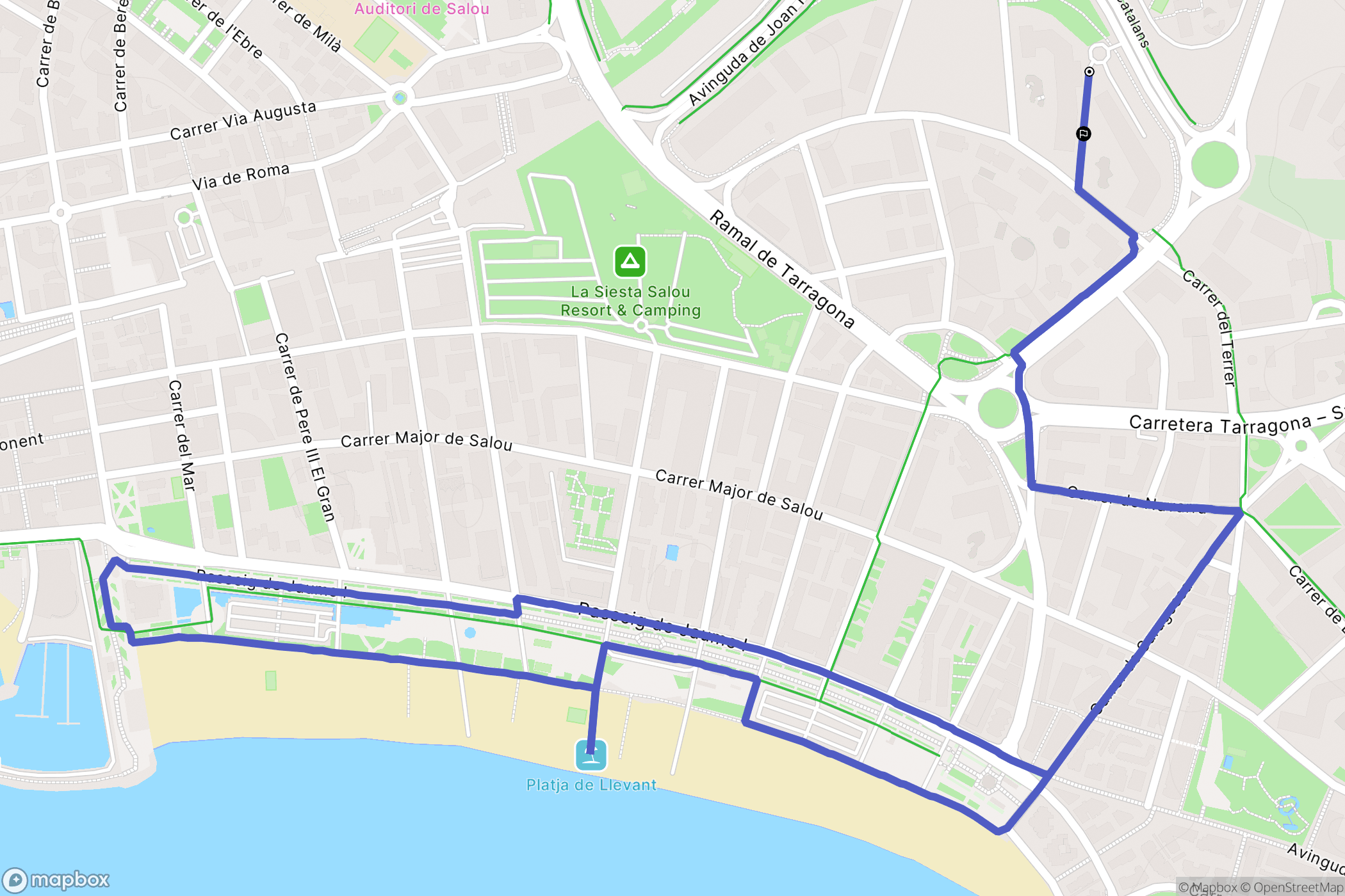 Salou : carte du parcours de randonnée - Spain