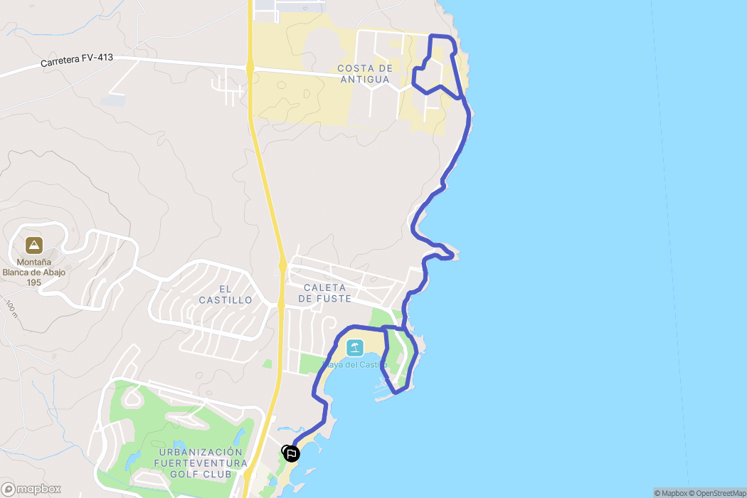 Antigua : carte du parcours de randonnée - Spain
