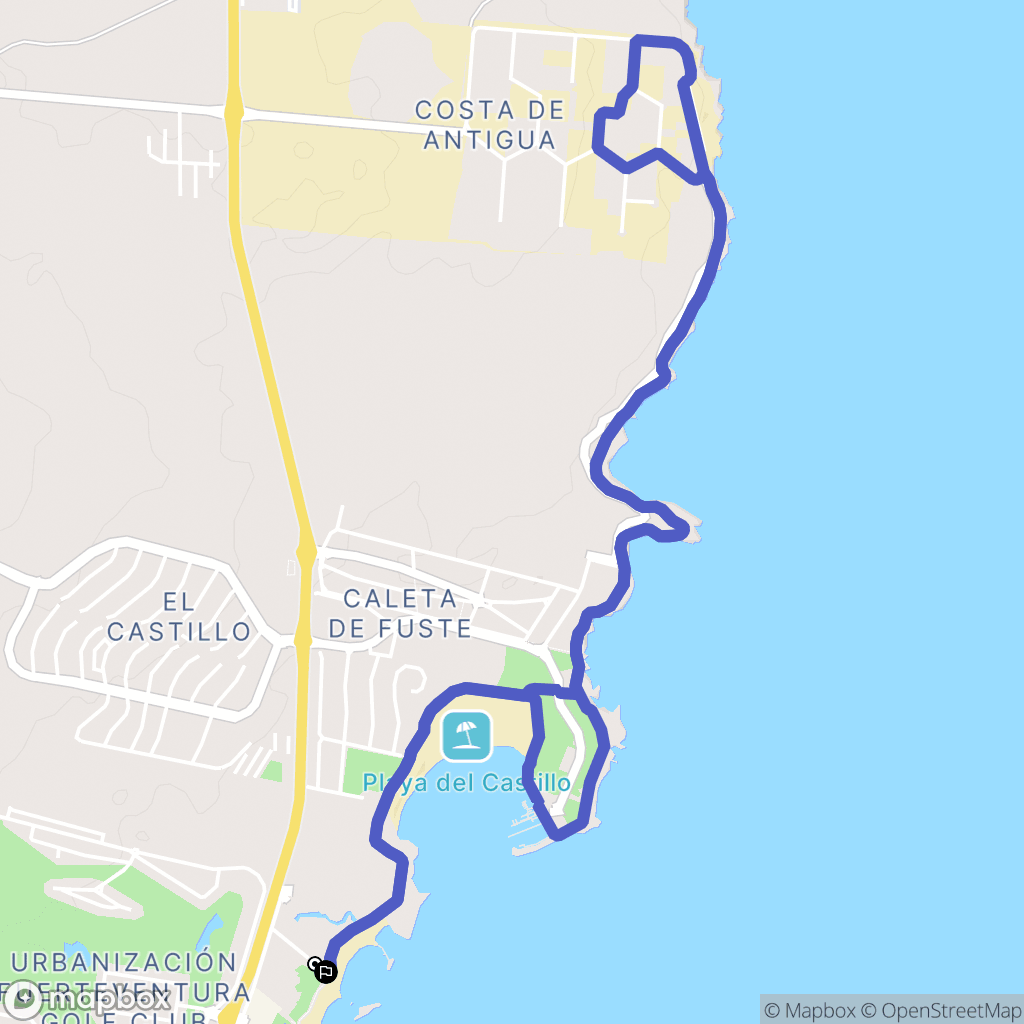 Antigua : carte du parcours de randonnée - Spain