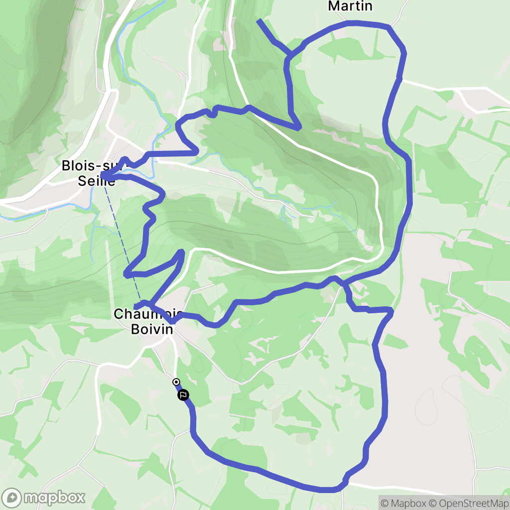 Blois-sur-Seille : carte du parcours de randonnée - France