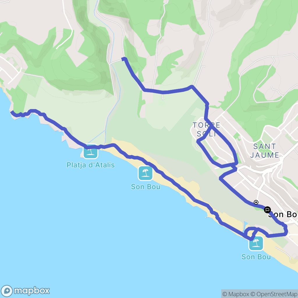 San Jaime Mediterráneo : carte du parcours de randonnée - Spain
