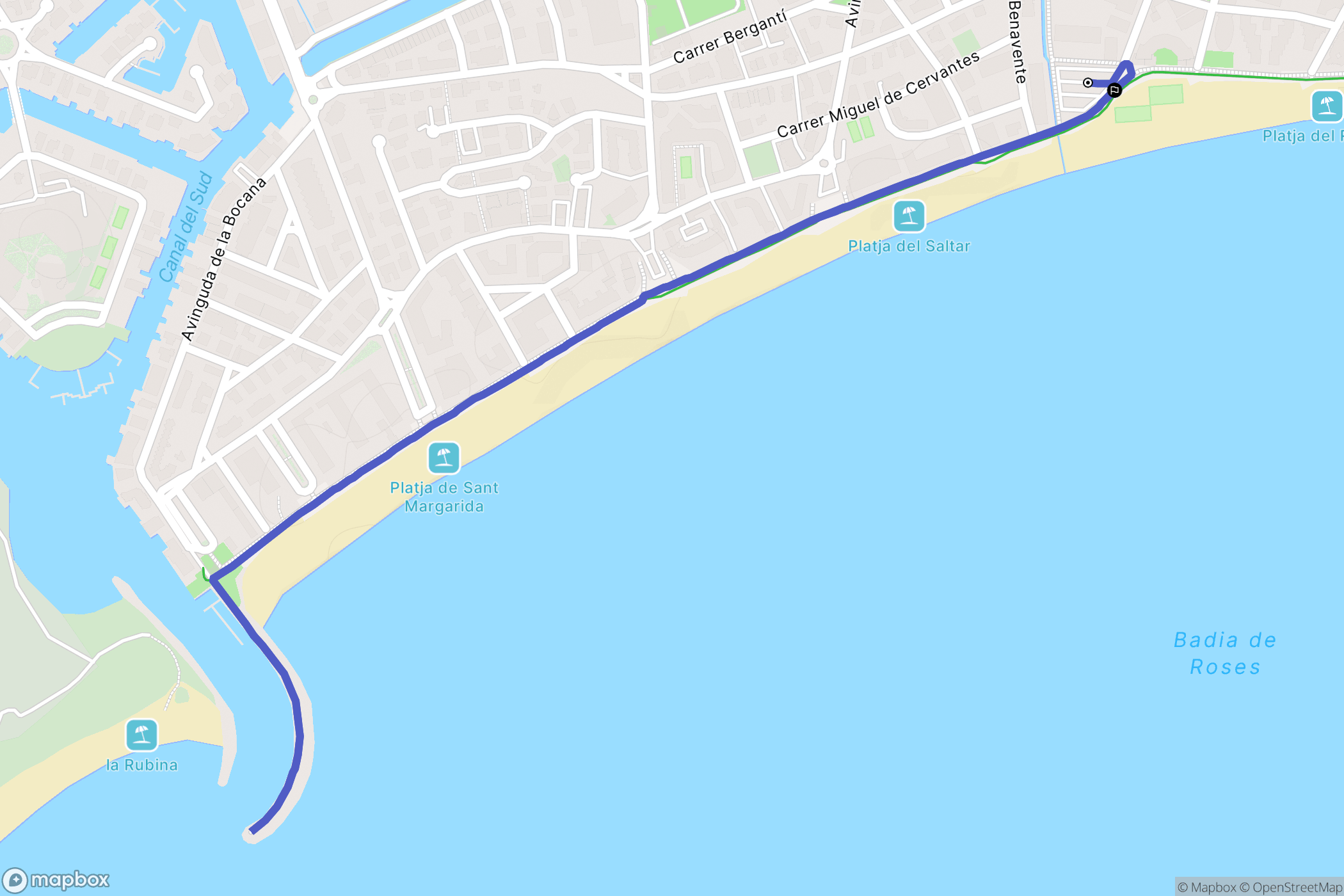 Roses : carte du parcours de randonnée - Spain