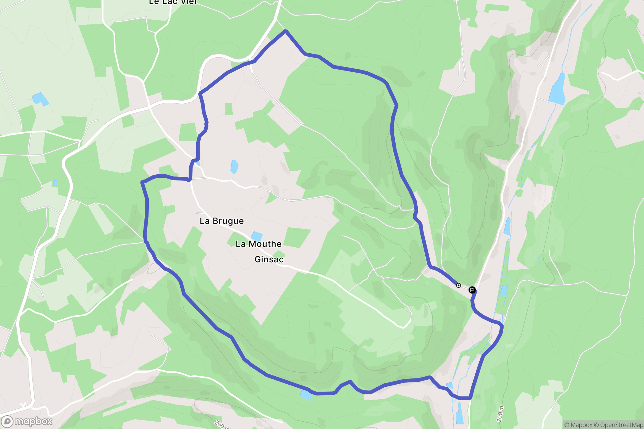 Bars : carte du parcours de randonnée - France