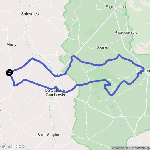 Inchy : carte du parcours de randonnée - France