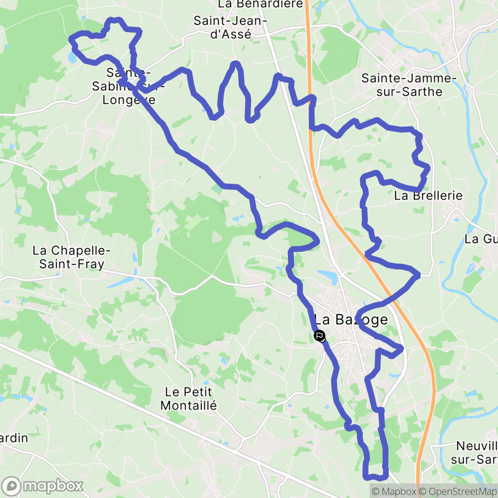 La Bazoge : carte du parcours de randonnée - France
