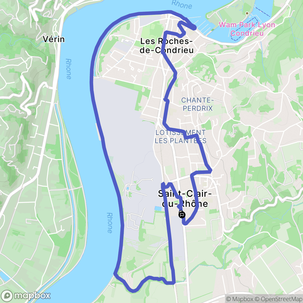 Saint-Clair-du-Rhône : carte du parcours de randonnée - France