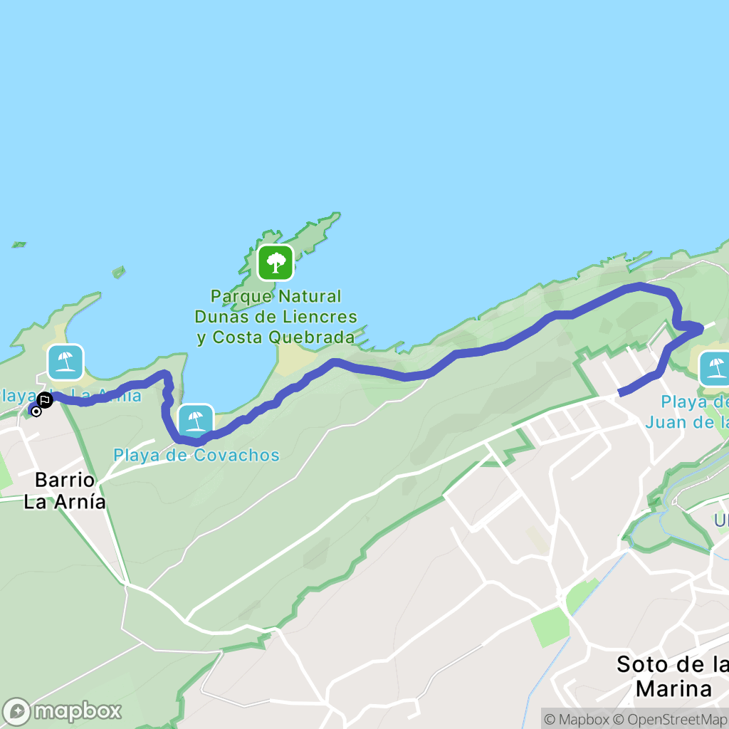 : carte du parcours de randonnée - Spain