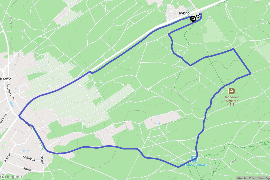 Zielona Góra: mapa trasy - Poland