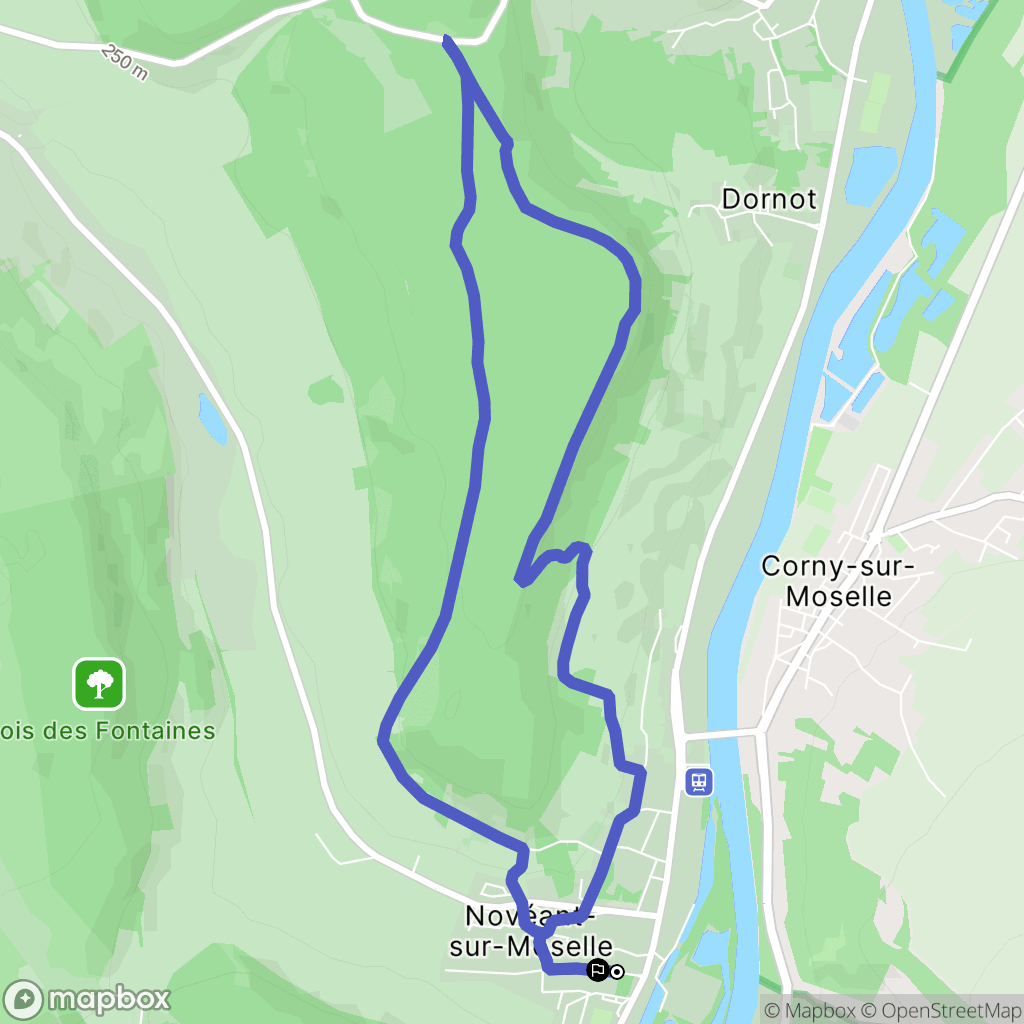 Novéant-sur-Moselle : carte du parcours de randonnée - France