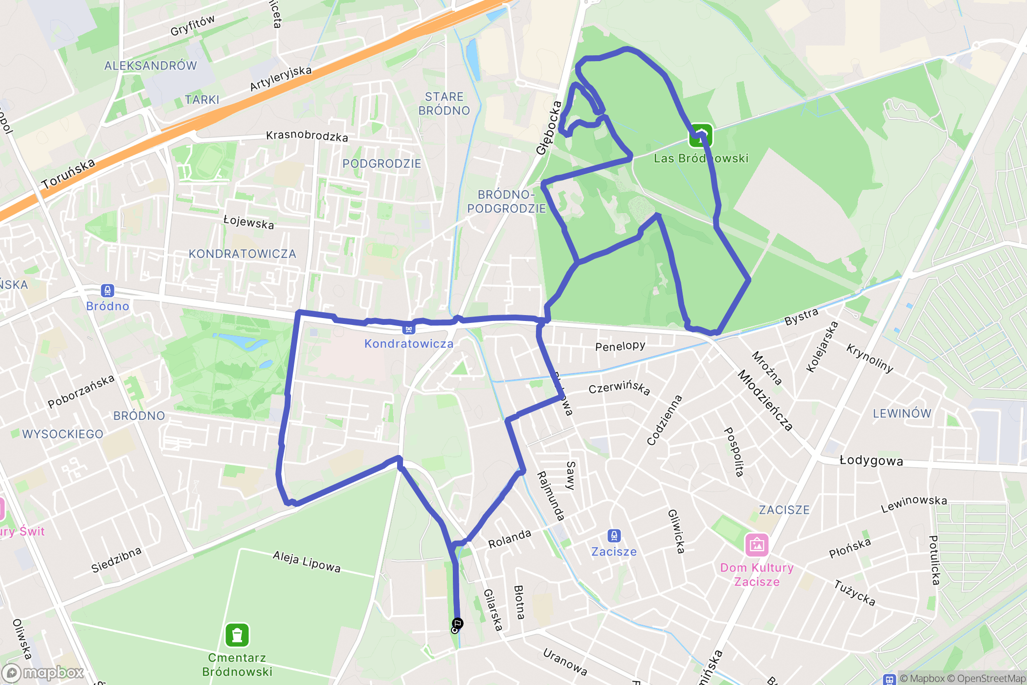 Warszawa: mapa trasy - Poland
