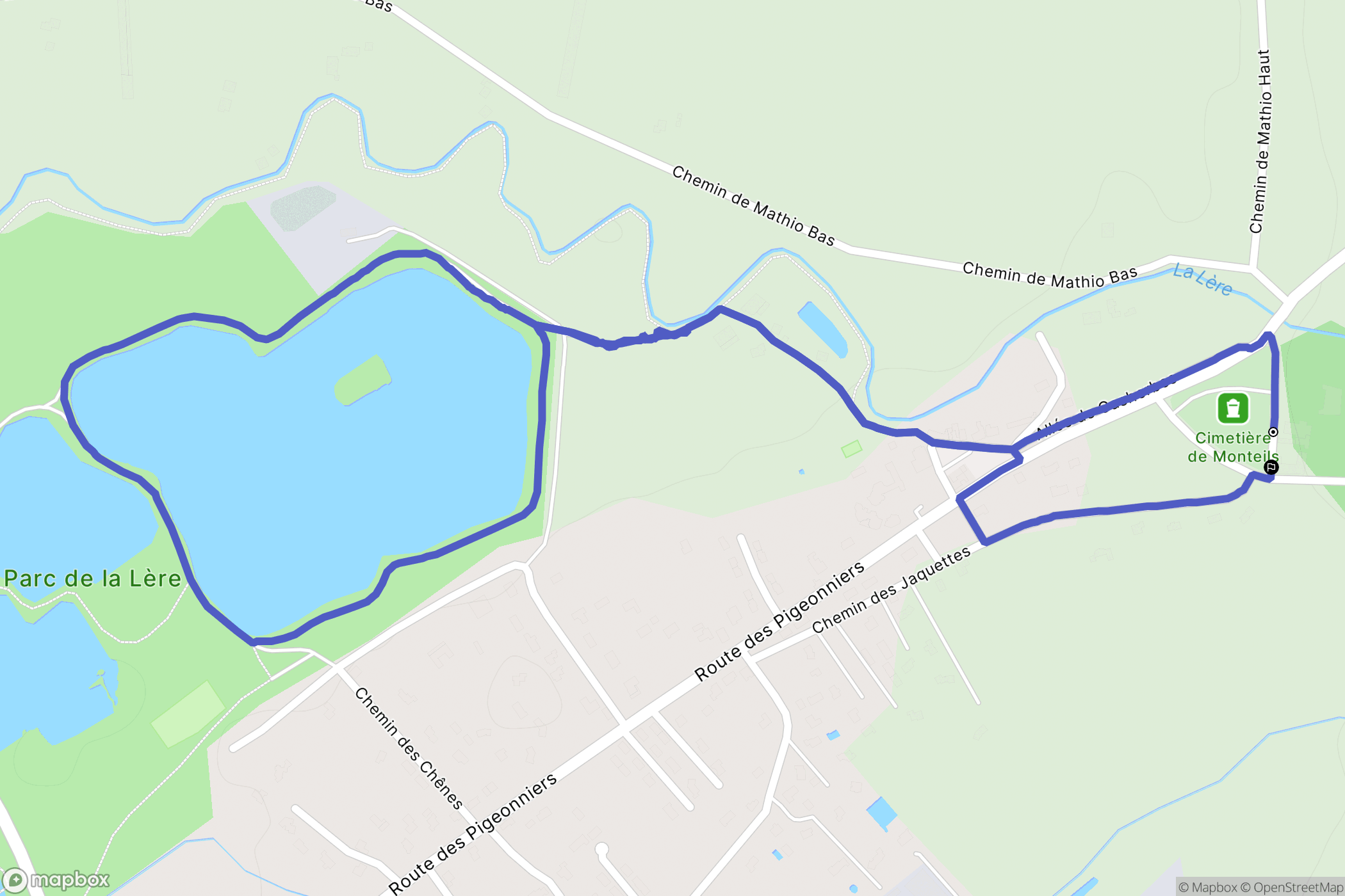 Monteils : carte du parcours de randonnée - France
