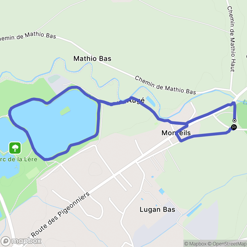 Monteils : carte du parcours de randonnée - France