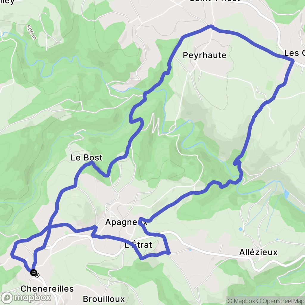 Chenereilles : carte du parcours de randonnée - France
