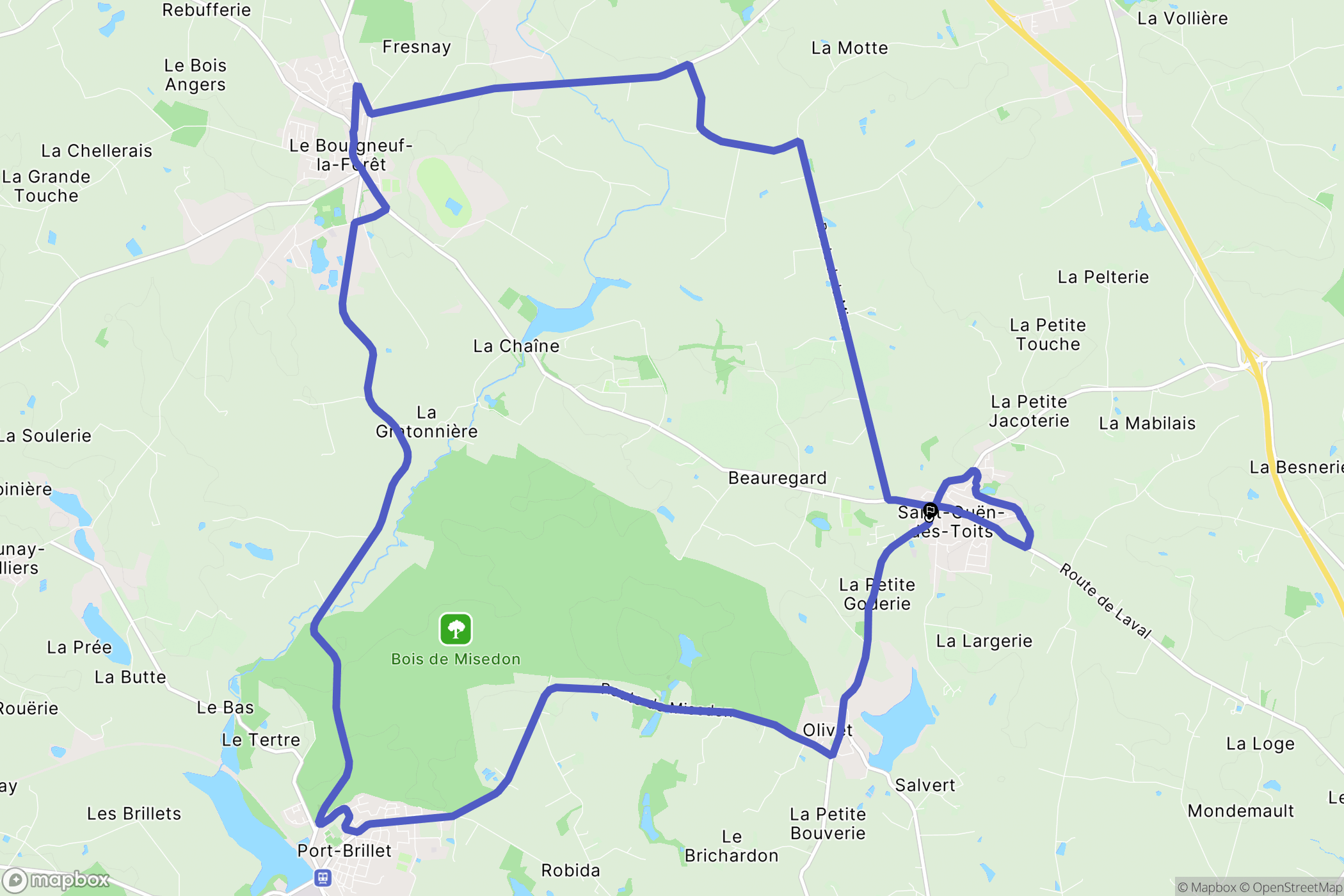 Le Genest-Saint-Isle : carte du parcours de randonnée - France