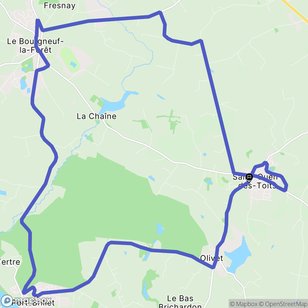 Le Genest-Saint-Isle : carte du parcours de randonnée - France