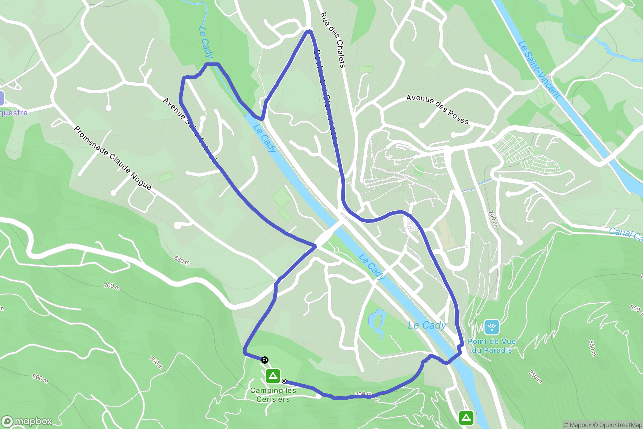 Vernet-les-Bains : carte du parcours de randonnée - France