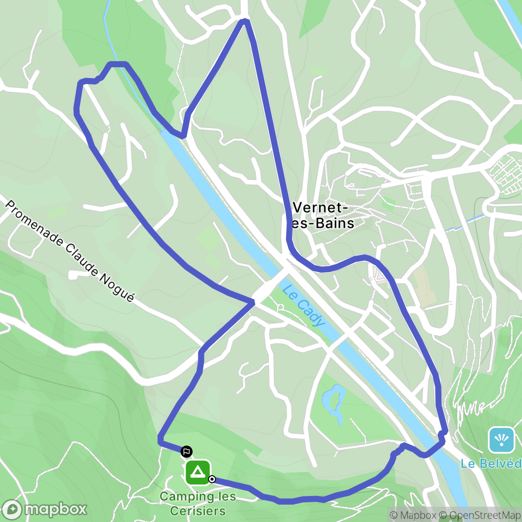 Vernet-les-Bains : carte du parcours de randonnée - France