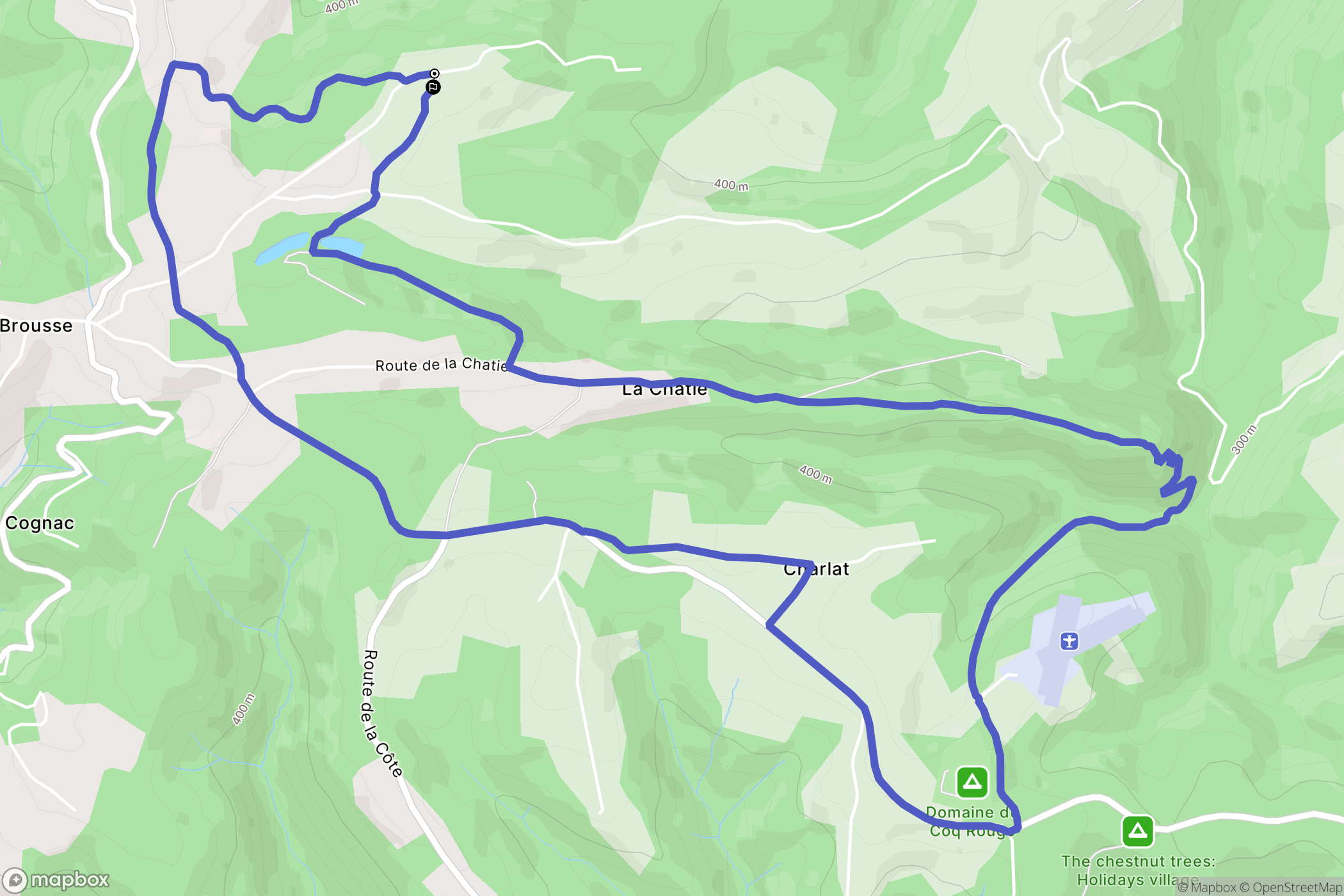 Noailhac : carte du parcours de randonnée - France