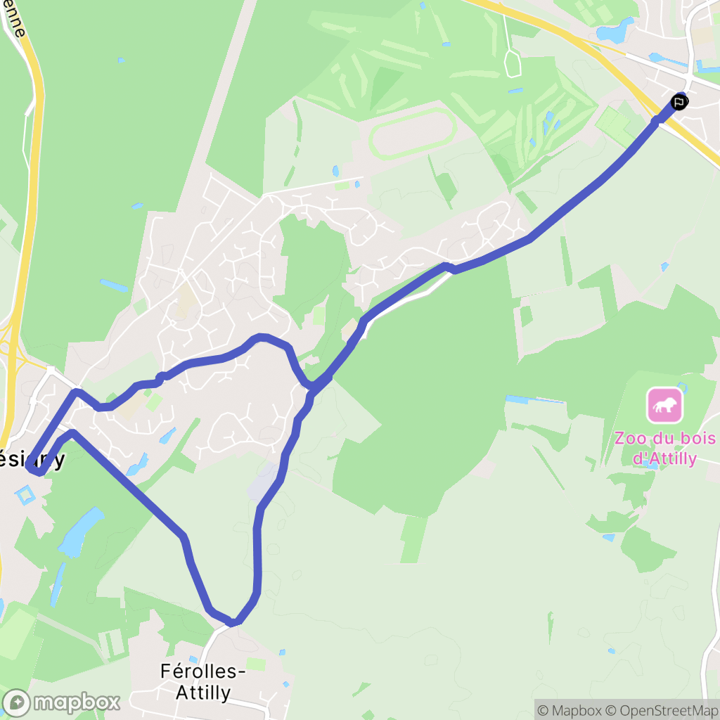 Ozoir-la-Ferrière : carte du parcours de randonnée - France