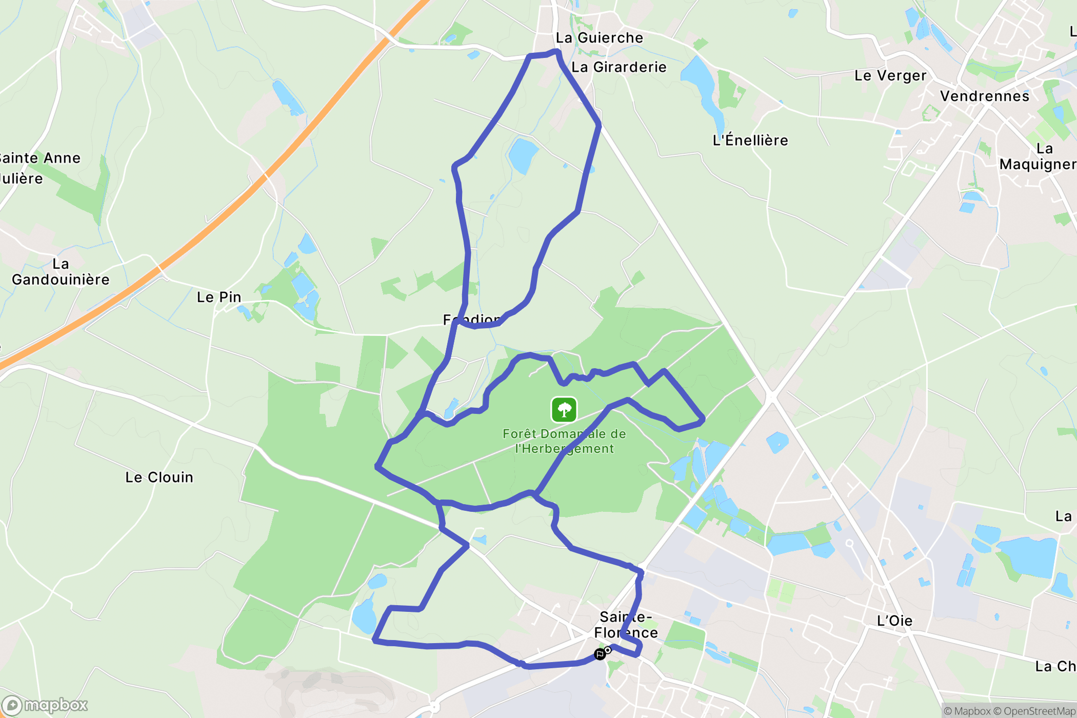 Sainte-Florence : carte du parcours de randonnée - France