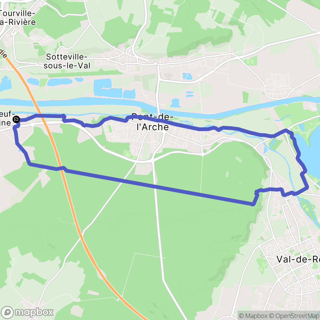 Criquebeuf-sur-Seine : carte du parcours de randonnée - France