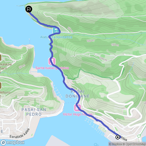 Pasai Donibane : carte du parcours de randonnée - Spain