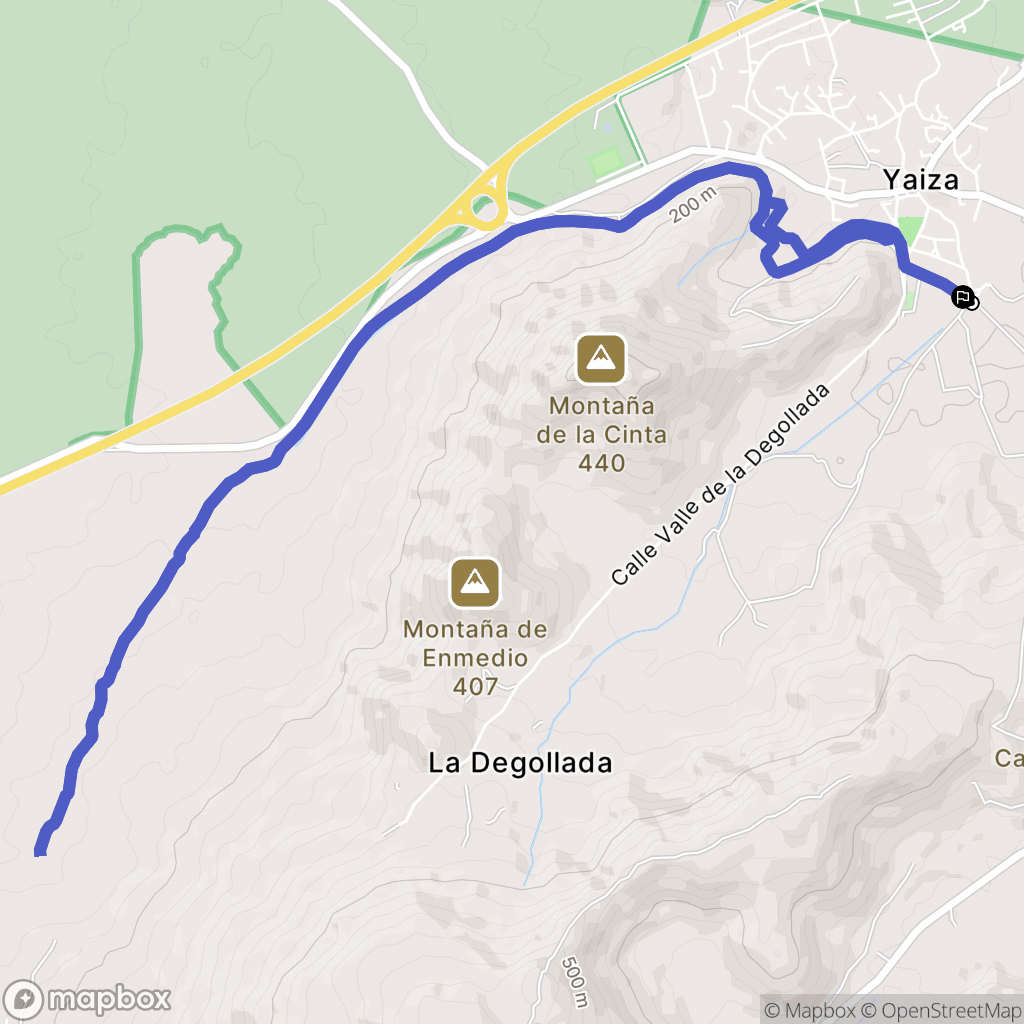 Yaiza : carte du parcours de randonnée - Spain