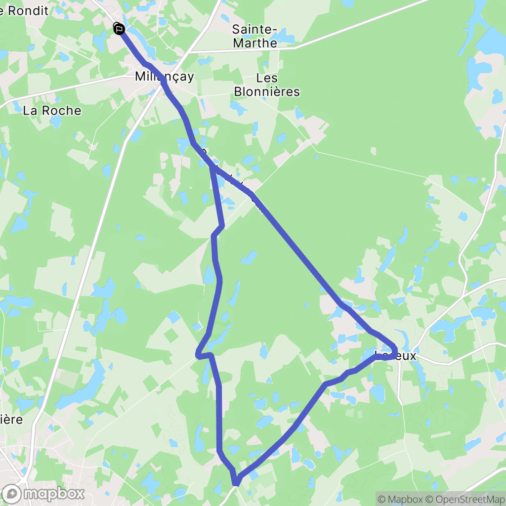 Millançay : carte du parcours de randonnée - France