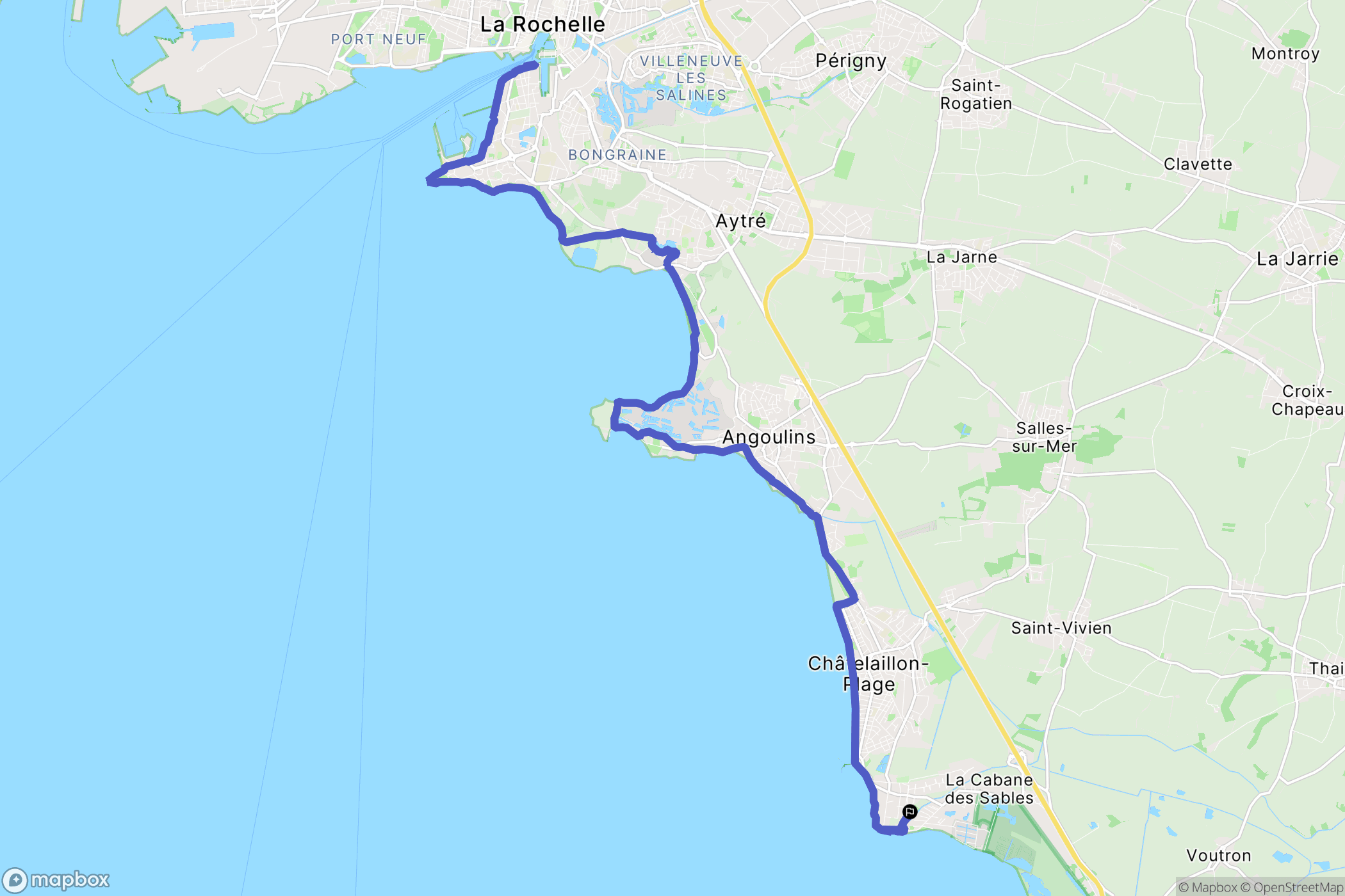 Châtelaillon-Plage : carte du parcours de randonnée - France
