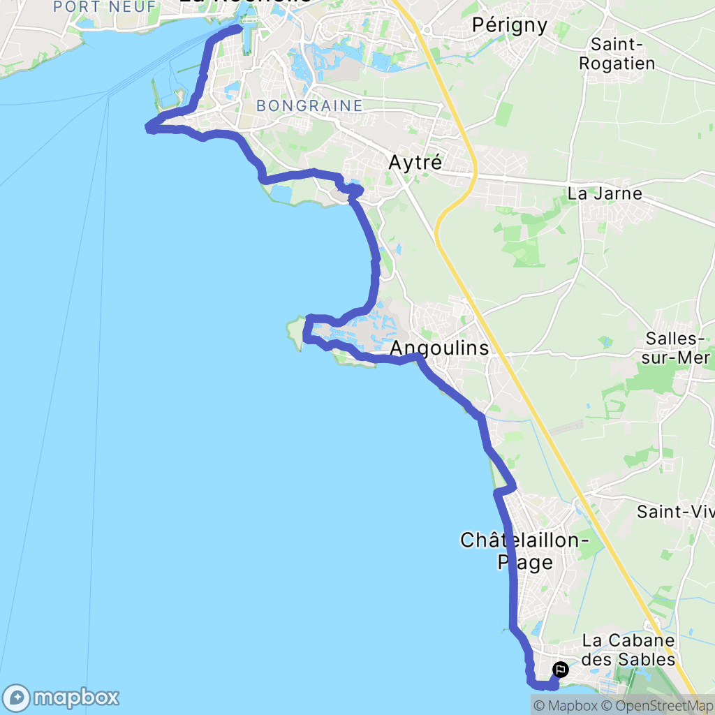 Châtelaillon-Plage : carte du parcours de randonnée - France