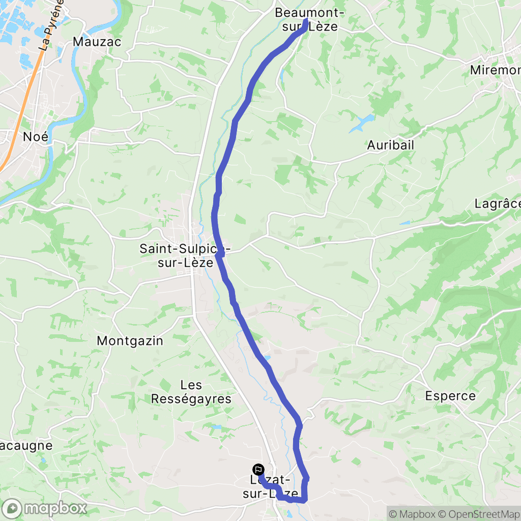 Lézat-sur-Lèze : carte du parcours de randonnée - France