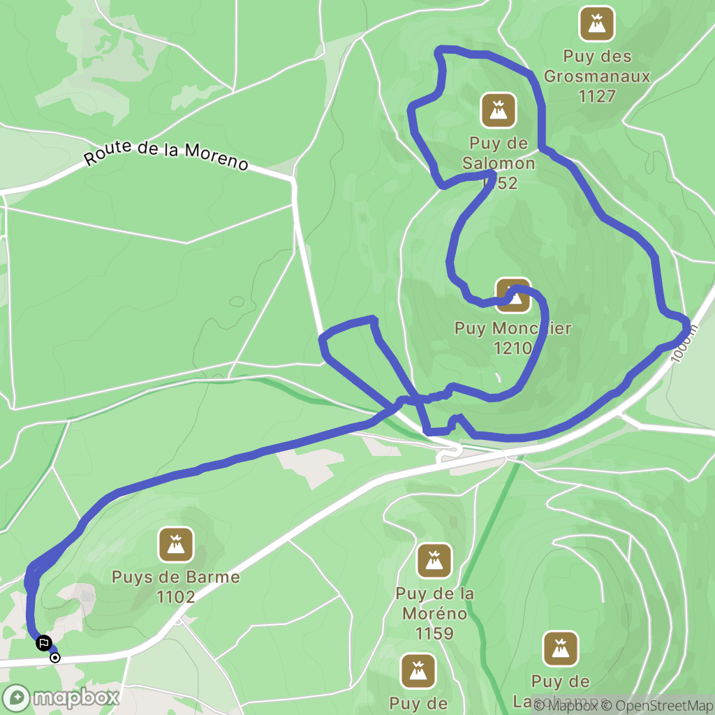 Nébouzat : carte du parcours de randonnée - France