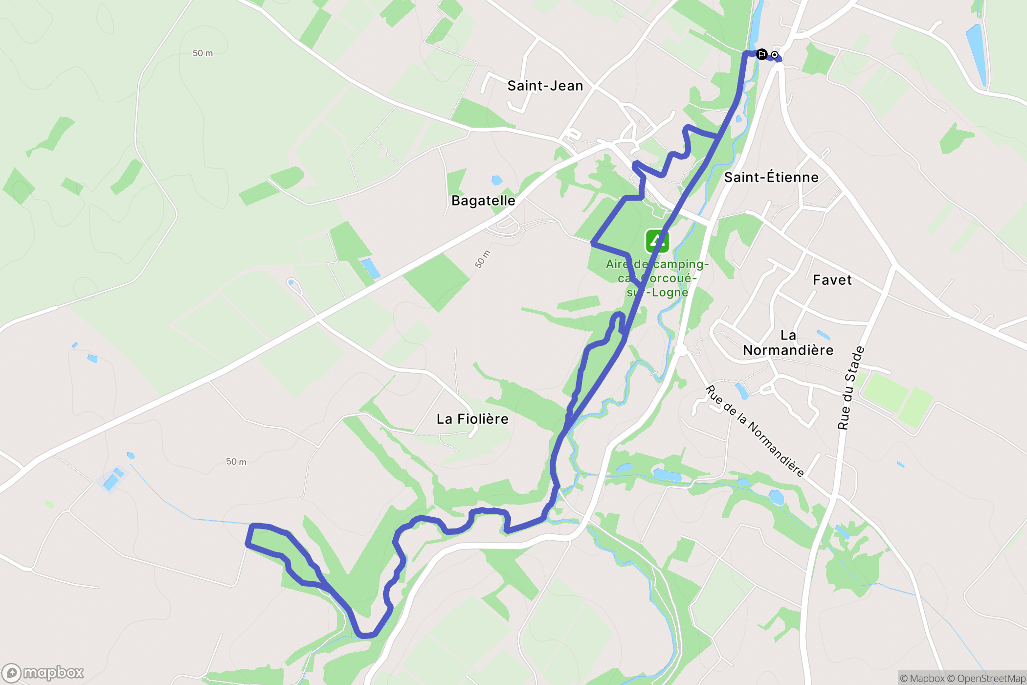 Corcoué-sur-Logne : carte du parcours de randonnée - France