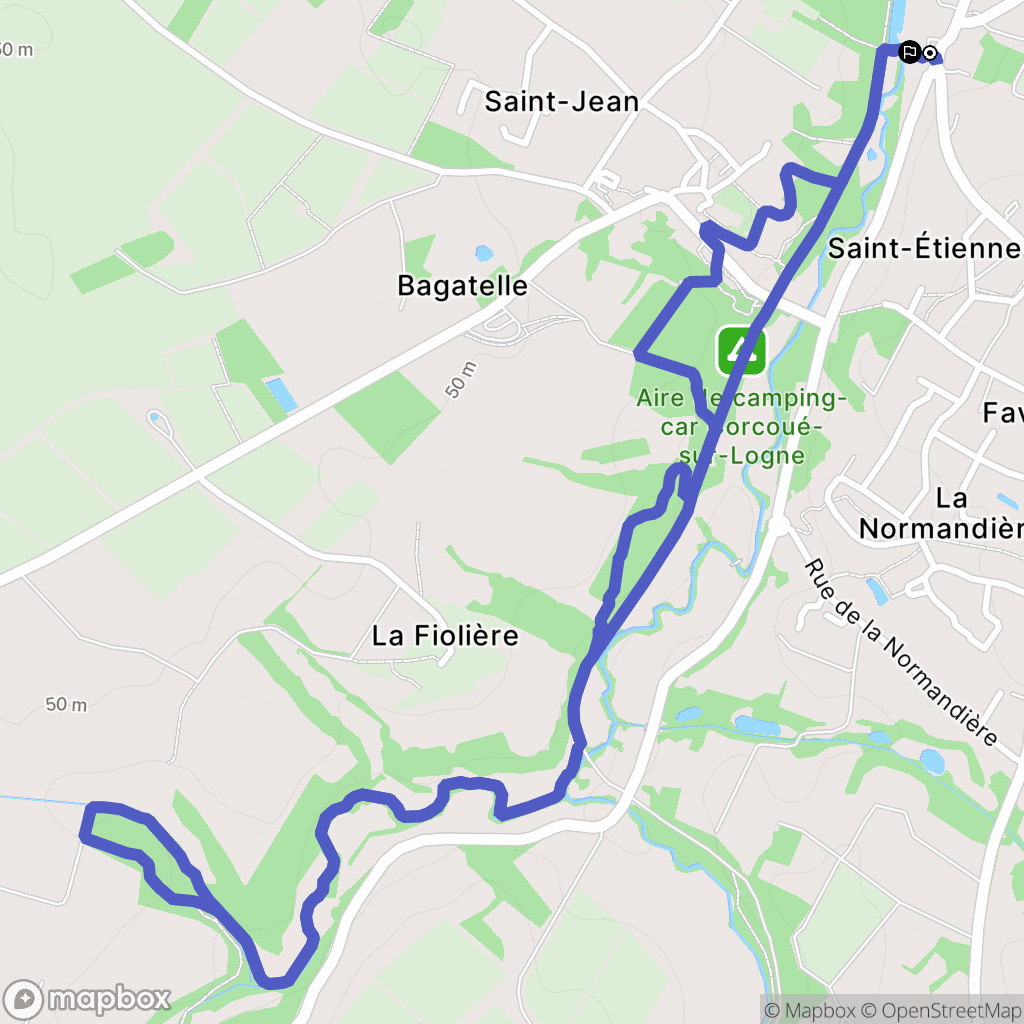 Corcoué-sur-Logne : carte du parcours de randonnée - France