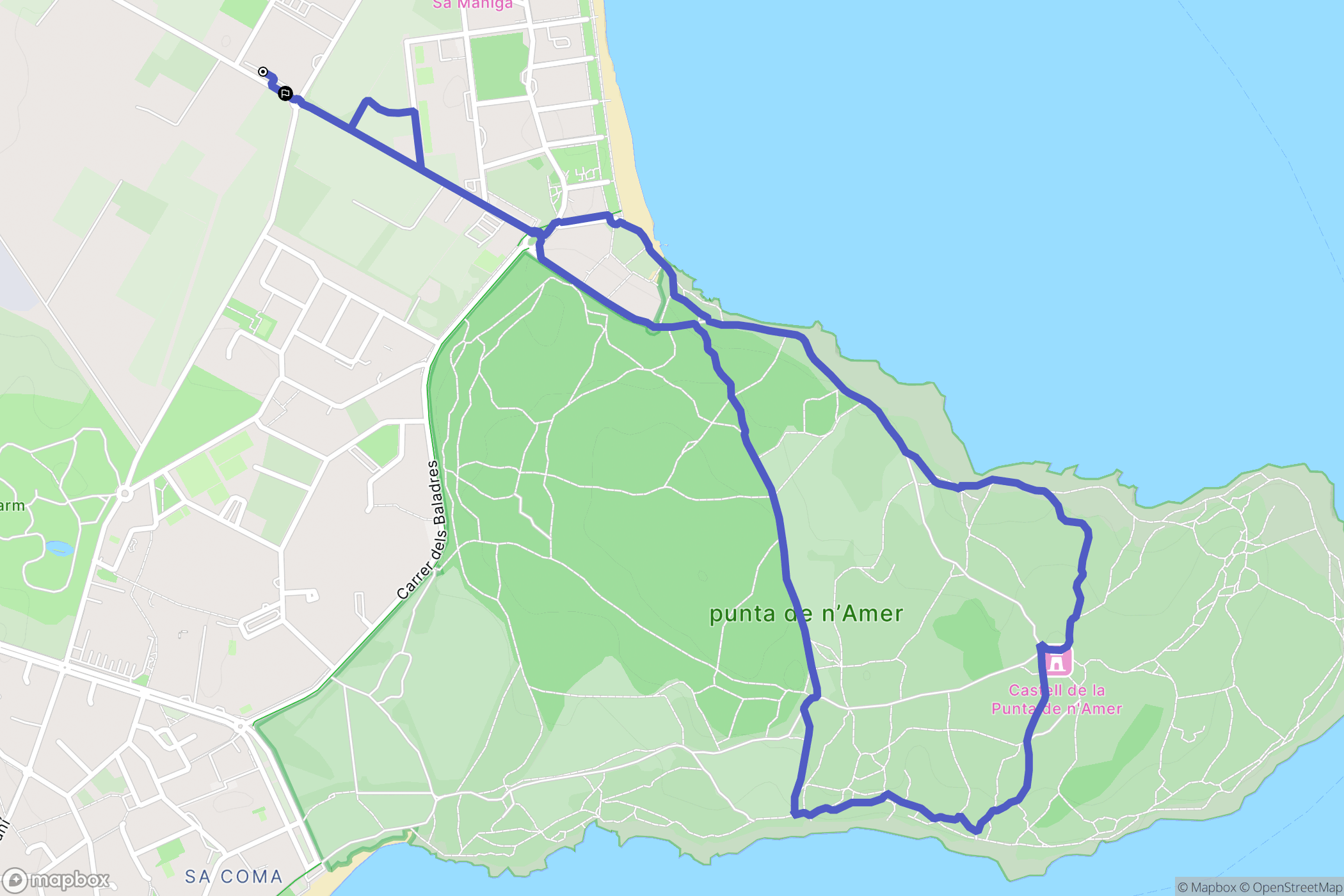  : carte du parcours de randonnée - Spain