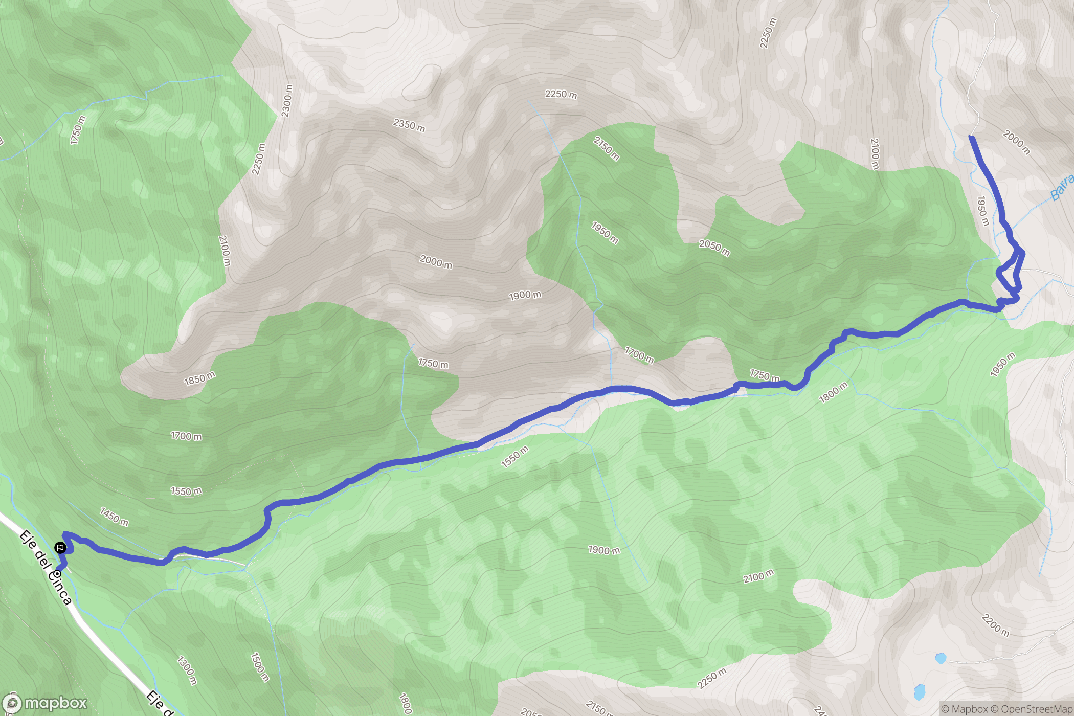 Chisagüés : carte du parcours de randonnée - Spain