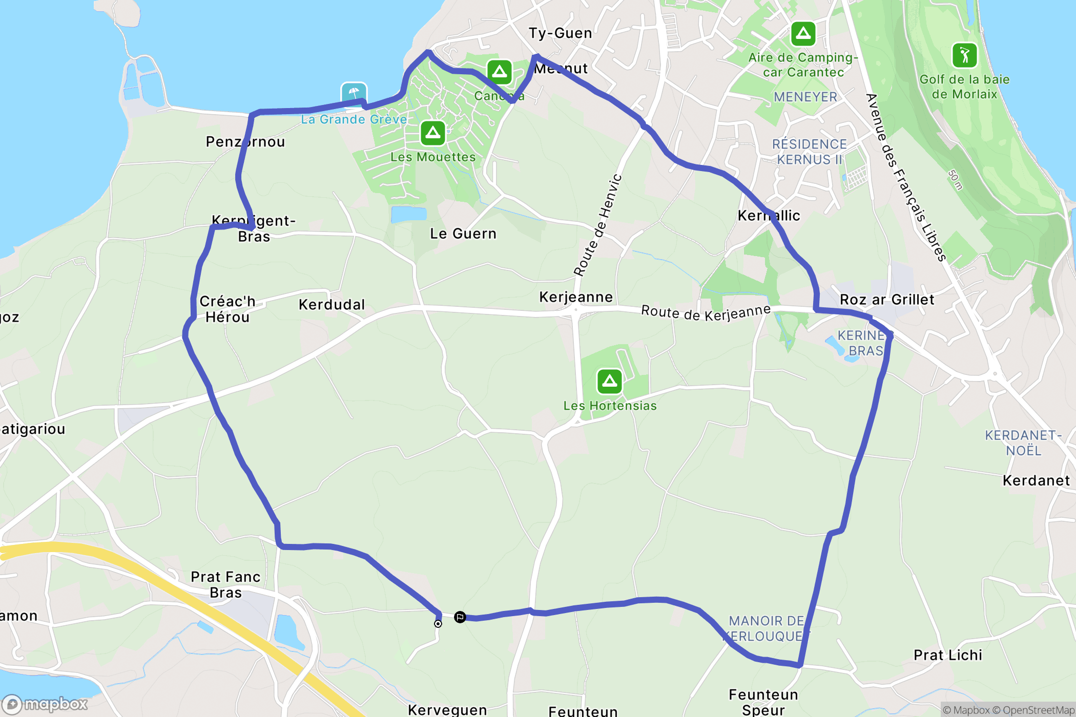 Henvic : carte du parcours de randonnée - France