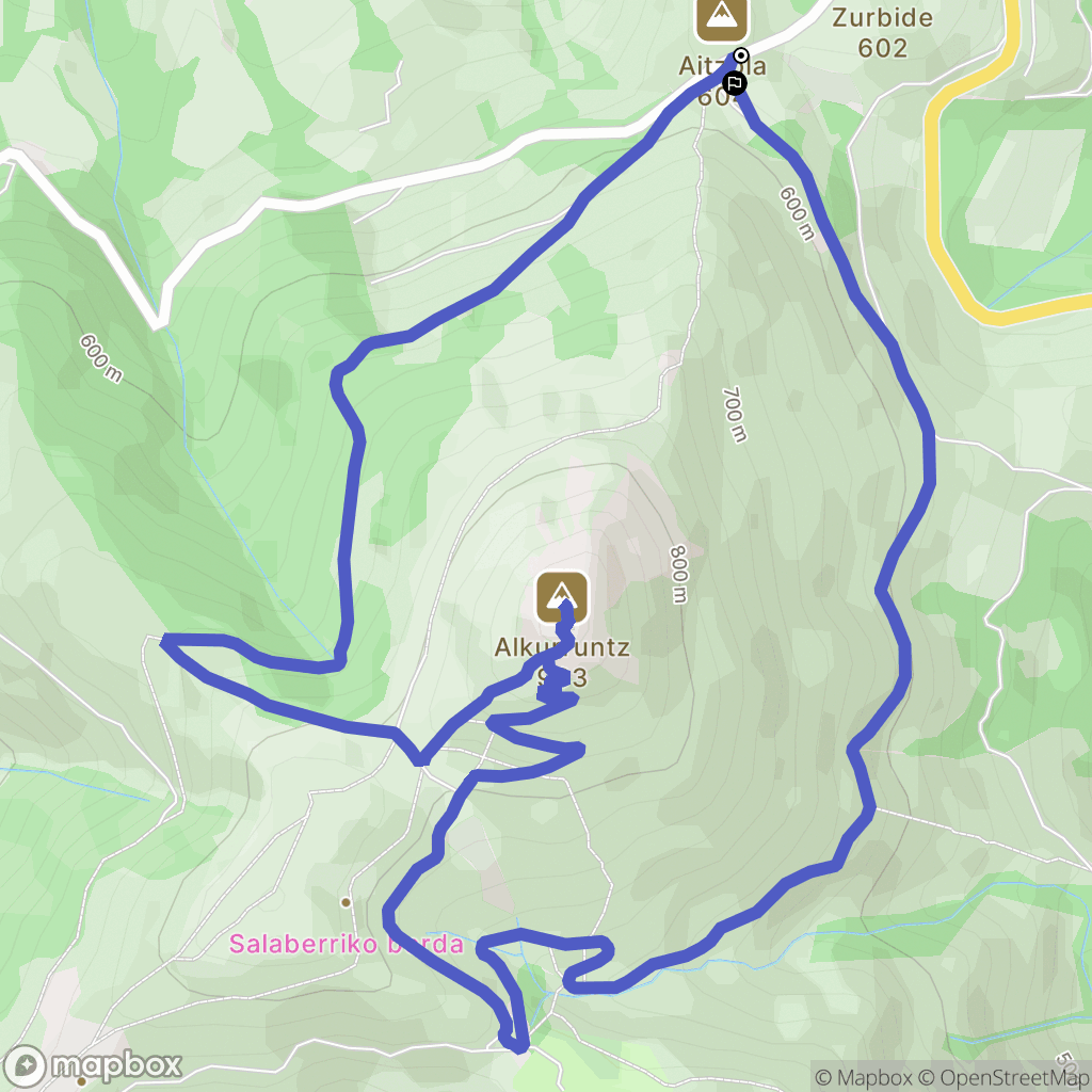 Amaiur-Maya : carte du parcours de randonnée - Spain
